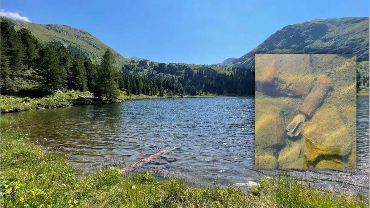 Aus dem Großen Winterleitensee in den Seetaler Alpen wurde eine rund 70 Jahre alte Nebelgranate geborgen