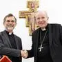 Auch sein Amtsvorgänger Christoph Schönborn gratulierte dem designierten Erzbischof Josef Grünwidl  | Auch sein Amtsvorgänger Christoph Schönborn gratulierte dem designierten Erzbischof Josef Grünwidl 