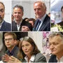 Die wahrscheinlichen Mitglieder des künftigen Stadtsenats: Elke Kahr, Robert Krotzer und Manfred Eber (KPÖ, unten), Mario Eustacchio (FPÖ), Kurt Hohensinner und Günter Riegler (ÖVP) und Judith Schwentner (Grüne)