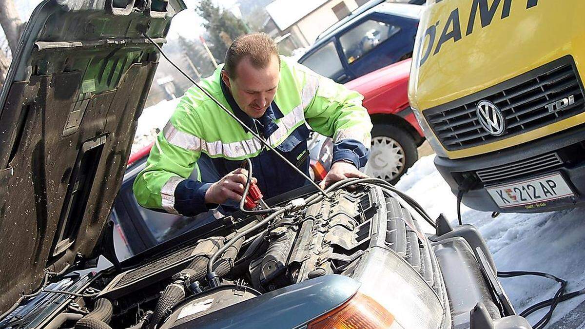 Die Völkermarkter Pannenhelfer waren wegen der Kälteperiode im Jänner im Dauereinsatz