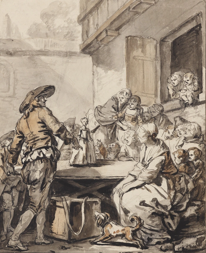Jean-Baptiste Greuze, Savoyarde mit tanzender Puppe, um 1765-1769