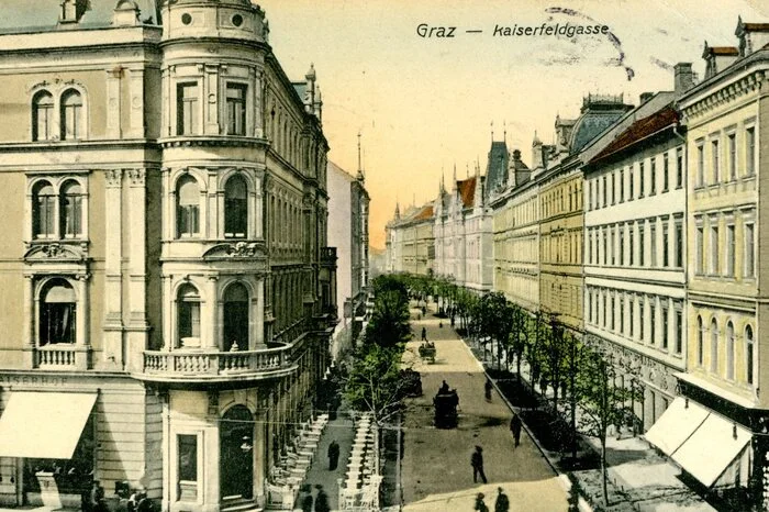 Blick in die alte Kaiserfeldgasse.