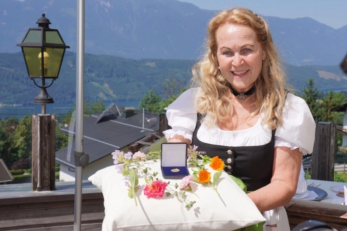 Brigitta Baumann mit dem Philharmoniker, den es zu gewinnen galt