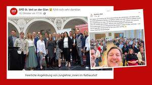 Auf Facebook wurden die Angelobungen u. a. von der SPÖ St. Veit und dem Villacher SPÖ-Bürgermeister Günther Albel bejubelt, der mit Sandrieser für ein Selfie posierte