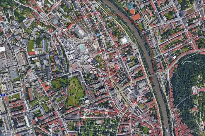 ... das Gebiet rund um den Fundort musste evakuiert werden (kleiner Kreis) ...