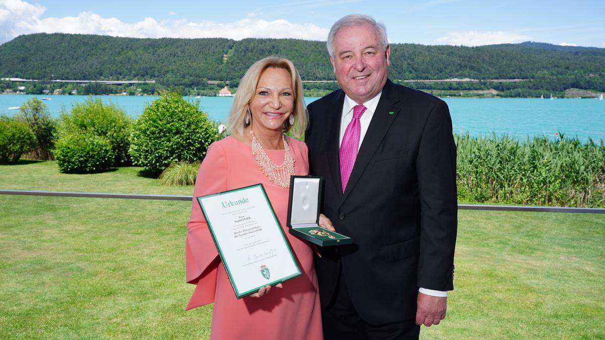 Ingrid Flick mit Landeshauptmann Hermann Schützenhöfer 