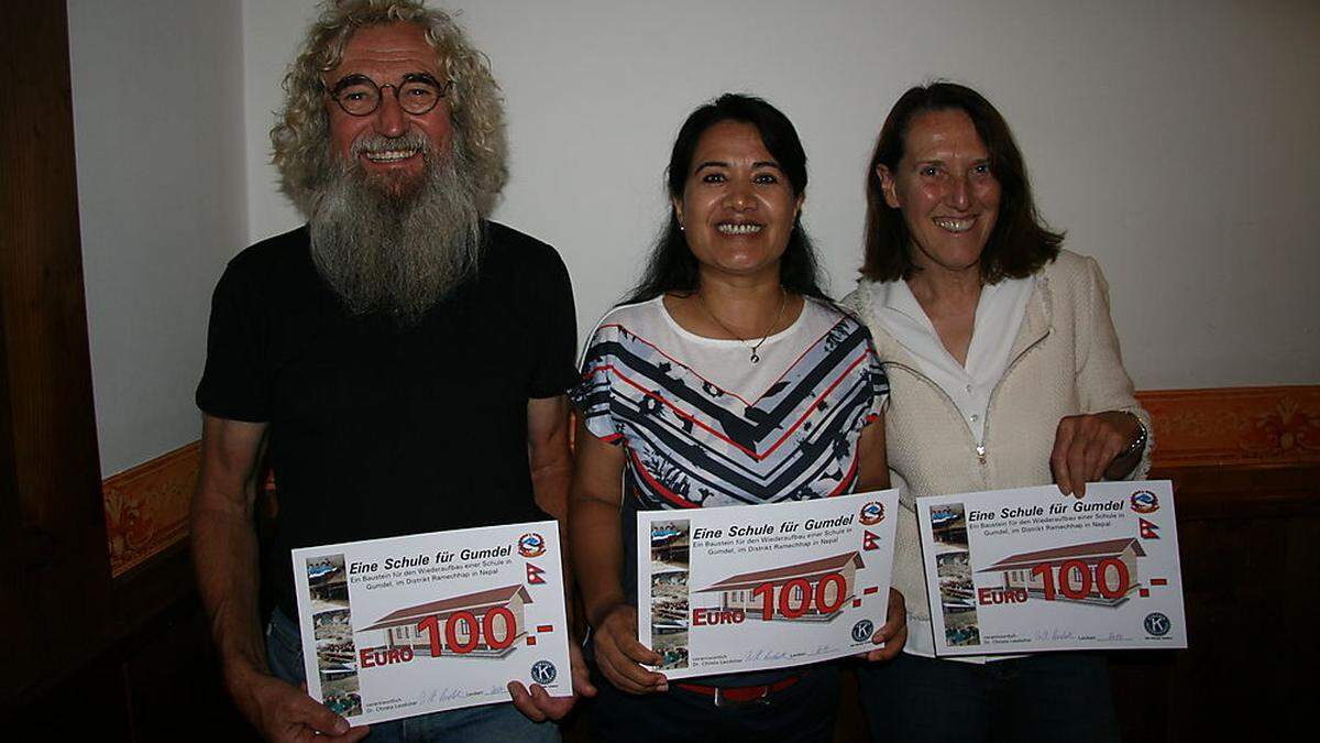 Reimund Nentwig Leodolter, Buddhi Maya Sherpa und Christa Leodolter