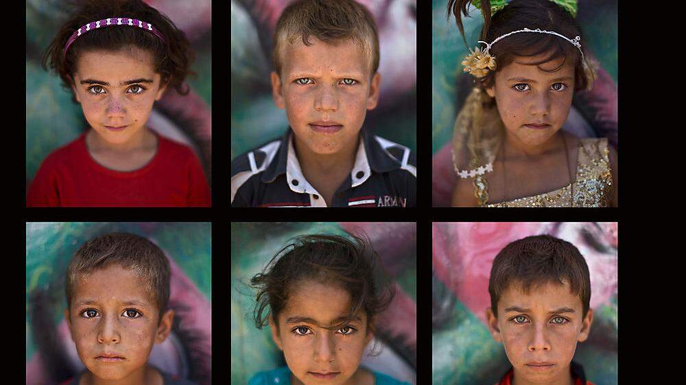 Kinder an der syrischen Grenze