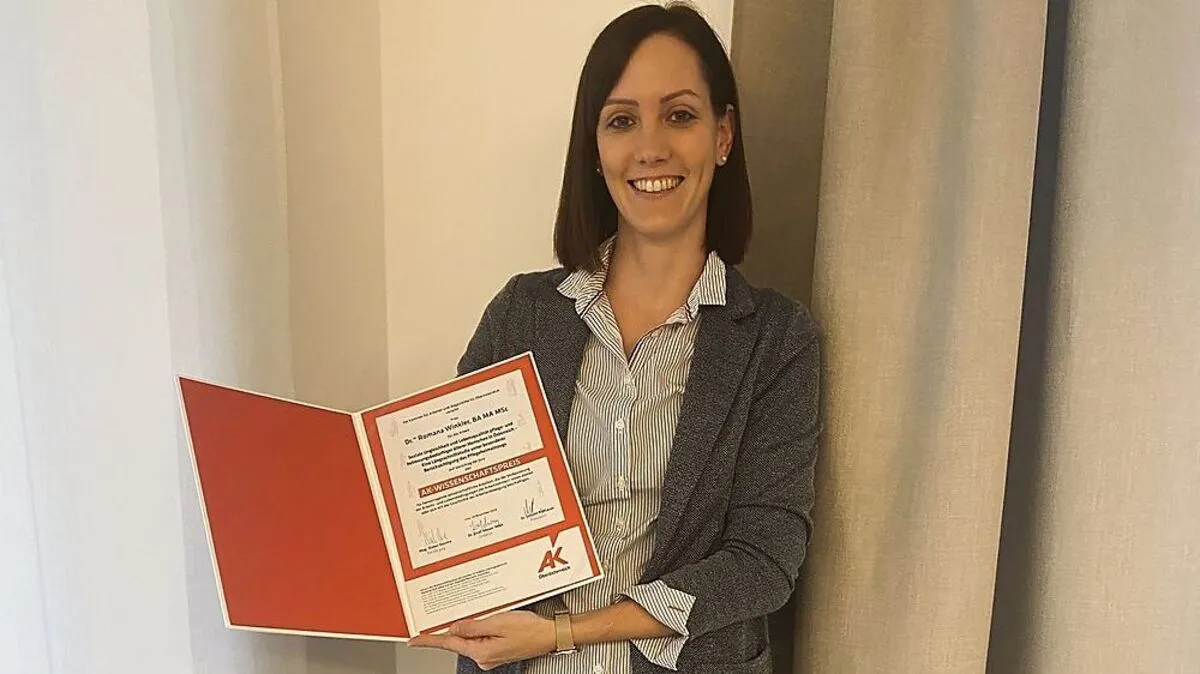 Romana Winkler erhielt den AK-Wissenschaftspreis