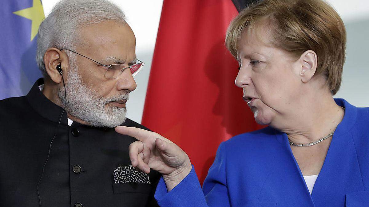 Merkel mit dem indischen Premier Modi 