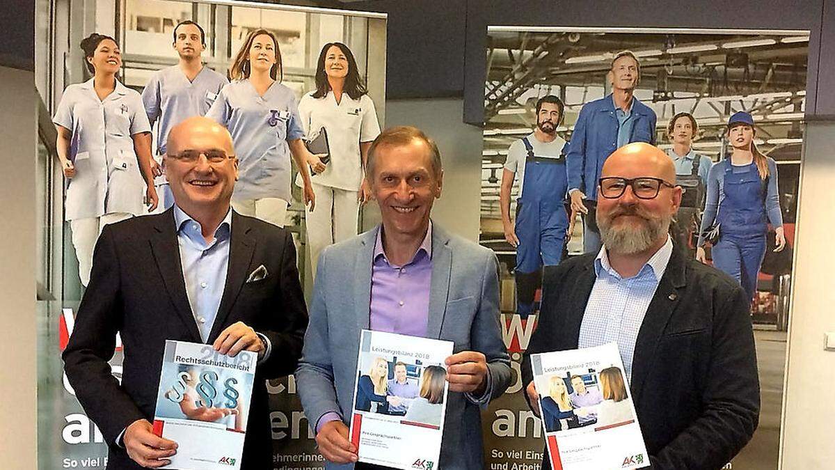 Wolfgang Bartosch, Josef Pesserl und Elmar Tuttinger von der Arbeiterkammer