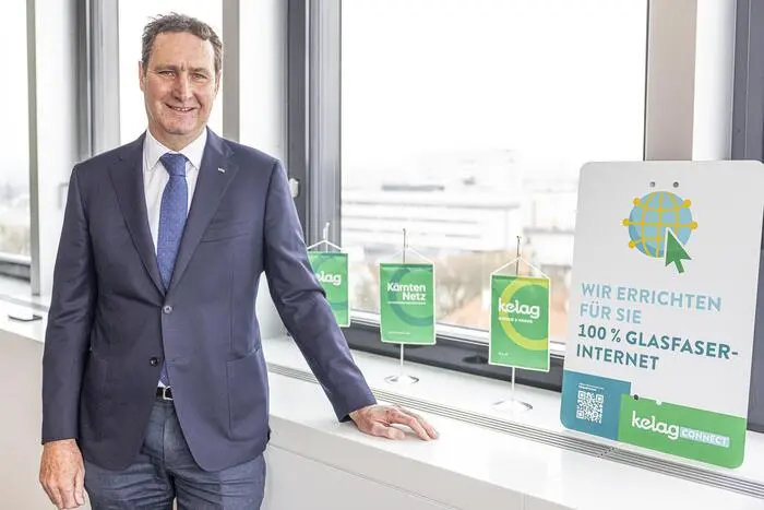 Reinhard Draxler in der Kelag-Zentrale am Klagenfurter Arnulfplatz