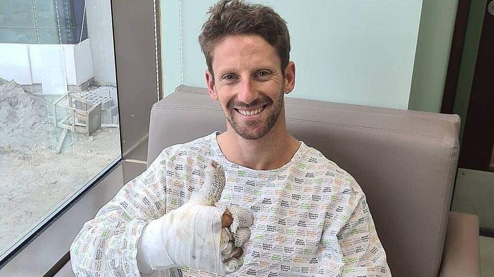 Romain Grosjean im Krankenhaus