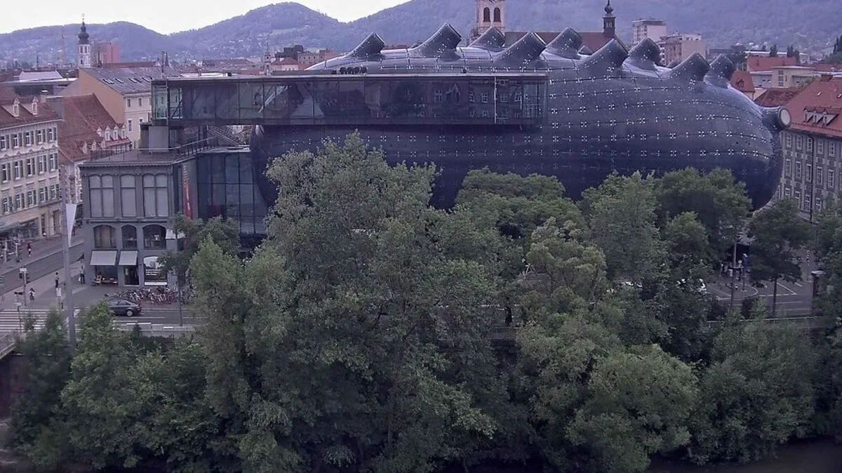 Ein Blick auf das Kunsthaus durch deren eigene Webcam