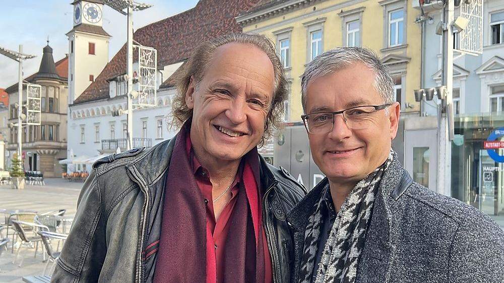 Komponist und Bandleader Robert Stützle mit Leobens Musikschuldirektor Heinz Moser