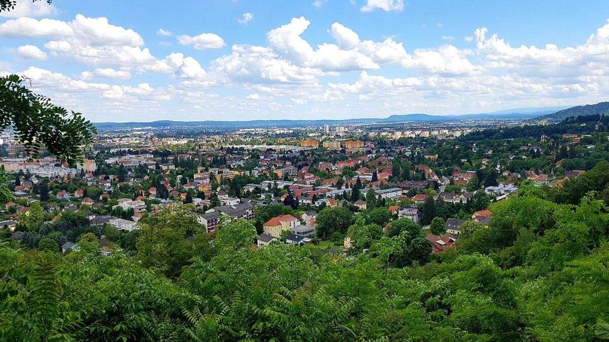 Blick von den Hängen des Plabutsch auf Graz