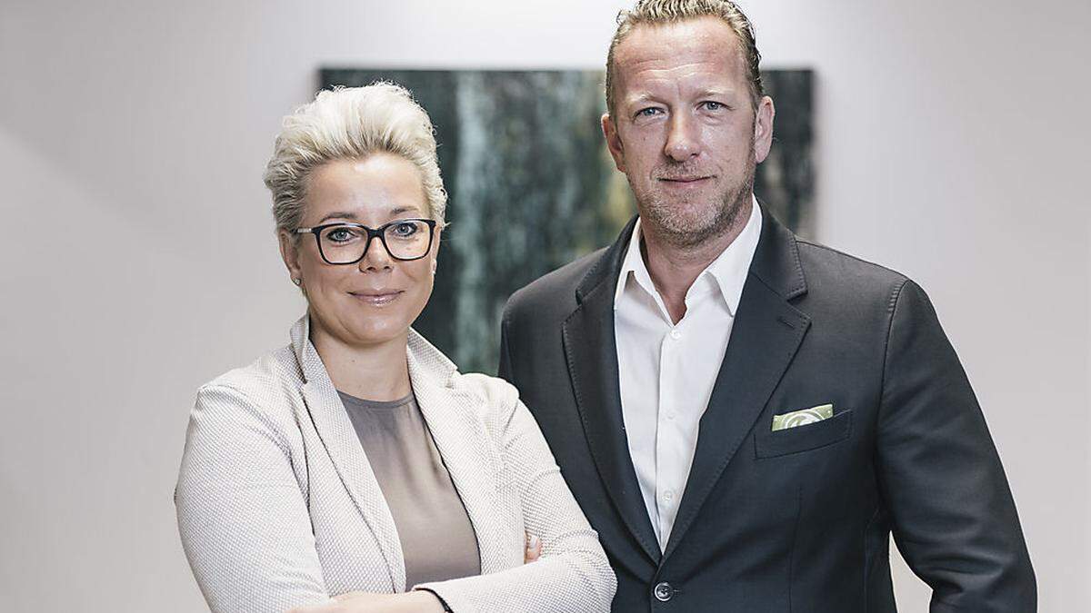 Daniela und Robert Klampfer bei der Feier anlässlich der neuen Druckmaschine im Vorjahr