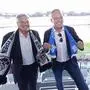 Immerhin beim Fußball läuft es für beide Länder rund, beim Budget weniger: Die Landeschefs von Kärnten und Steiermark, Peter Kaiser (SPÖ) und Mario Kunasek (FPÖ)