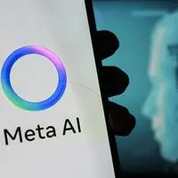 Die Meta AI ist als blauer Kreis zu erkennen