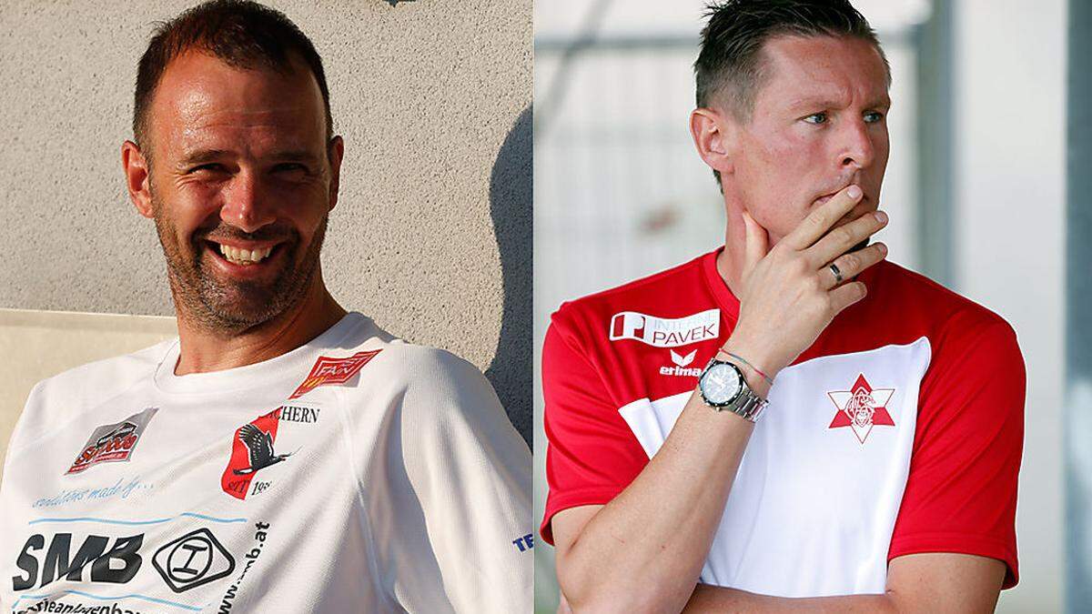 Begegnen einander am Sonntag: Pachern Trainer Mario Haas (links) und GAK-Coach Gernot Plassnegger