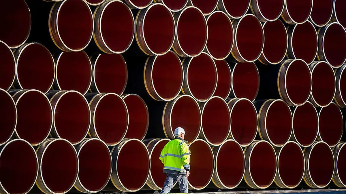 Rohre der Ostsee-Erdgastrasse Nord Stream 2