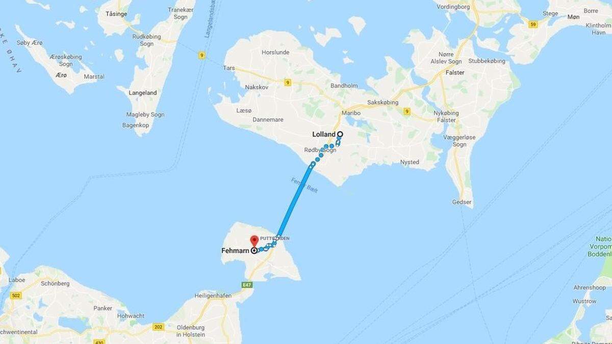 Der Tunnel würde die deutsche Ostseeinsel Fehmarn mit der dänischen Insel Lolland verbinden