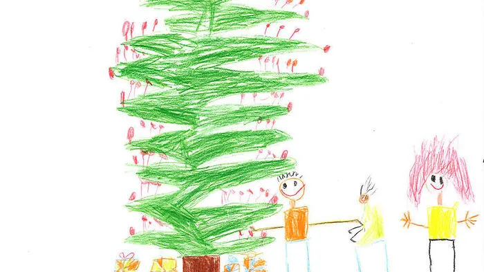 1. Dezember: Matthias Friedl aus Wolfsberg hat einen Christbaum mit Kerzen und vier Geschenken gemalt. „Zwei Geschenke sind für mich, eines ist für Papa und eines für Mama“, erklärt der Fünfjährige, der mit seiner Oma bereits fleißig Kekse gebacken hat. Er freut sich schon, am 1. Dezember die erste Kerze am Adventkranz anzuzünden.