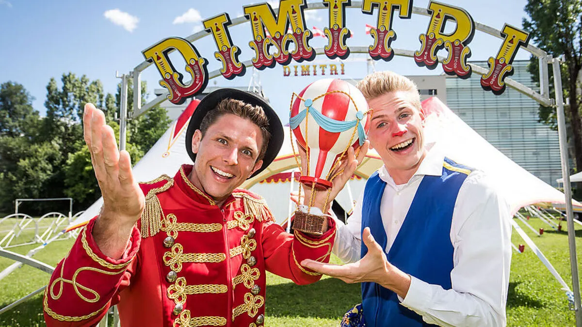 Im neuen Zirkuspalast: Dimitri und Leon Alberto