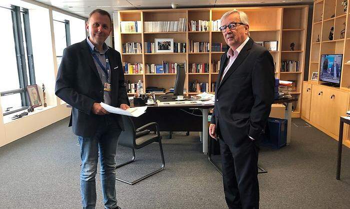 Jean-Claude Juncker, bis Herbst 2019 Präsident der EU-Kommission, im Gespräch mit Kleine- Zeitung-Korrespondent Andreas Lieb