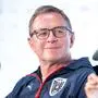Ralf Rangnick bei der Abschluss-Pressekonferenz in Arlington