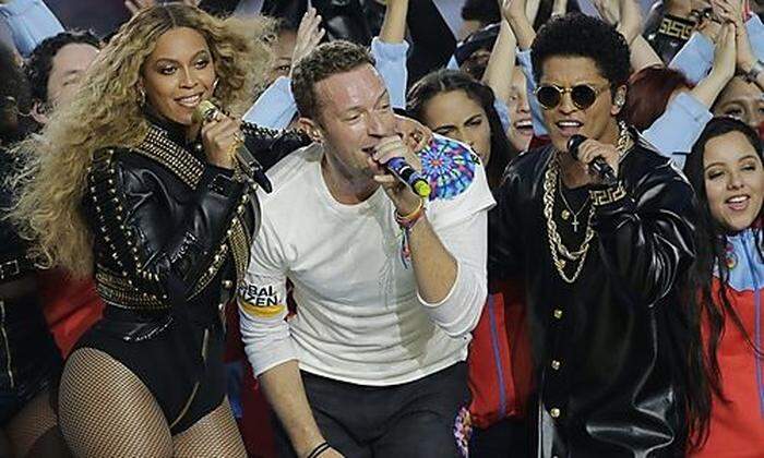 Kein unvergesslicher Auftritt: Beyonce, Chris Martin von Coldplay und Bruno Mars