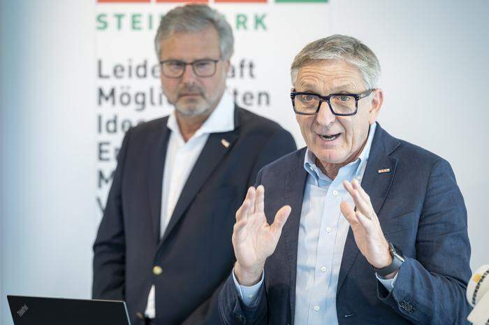 WKO-Steiermark-Präsident Josef Herk (r.) und Direktor Karl-Heinz Dernoscheg 