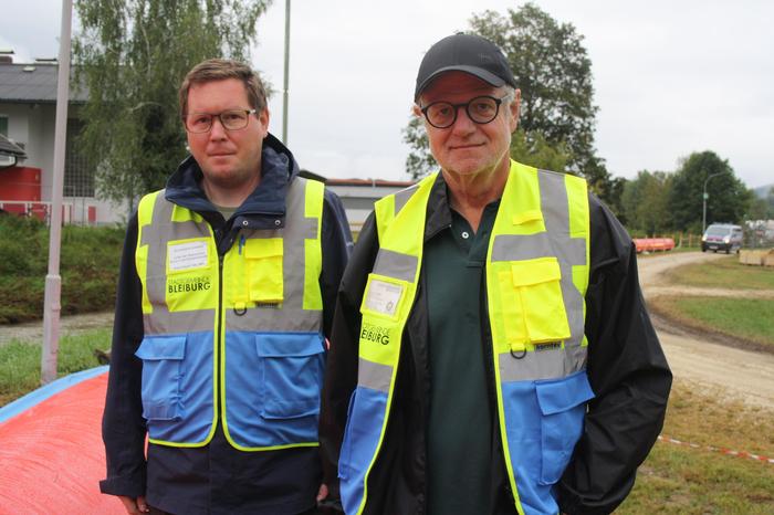 Zivilschutzleiter Paul Stöckl und Marktmeister Arthur Ottowitz (von links)