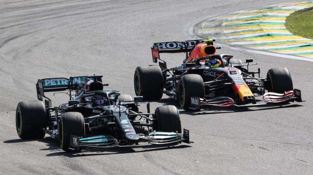 Lewis Hamilton und Max Verstappen in Brasilien