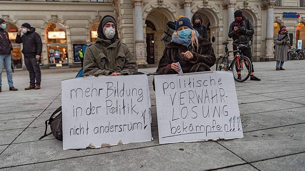 Protestkundgebung gegen die geplante UG-Novelle Mitte Jänner in Graz