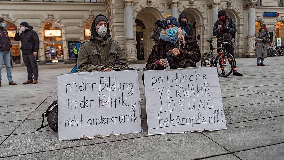 Protestkundgebung gegen die geplante UG-Novelle Mitte Jänner in Graz