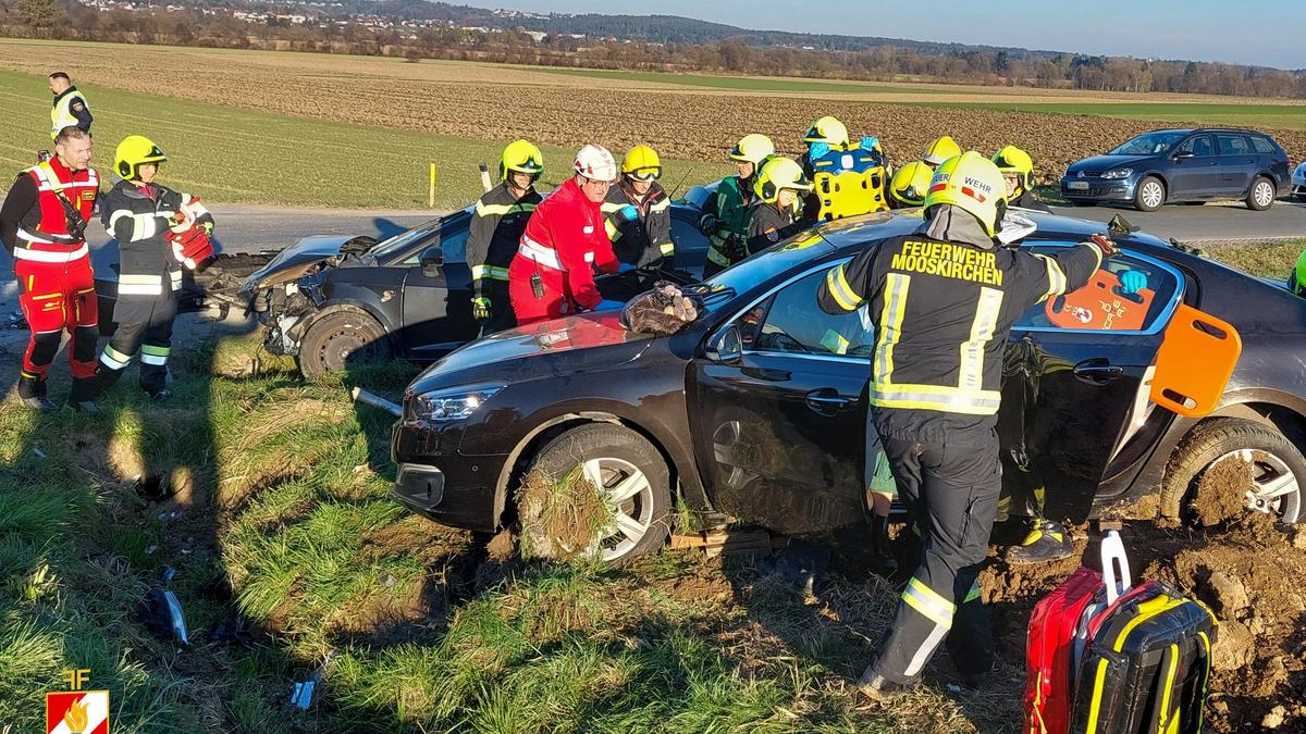 Die Feuerwehr musste eine Autotüre entfernen