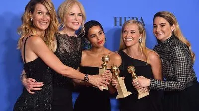 Siegerlächeln in schwarzen Roben: Die Schauspielerinnen von "Big Little Lies"