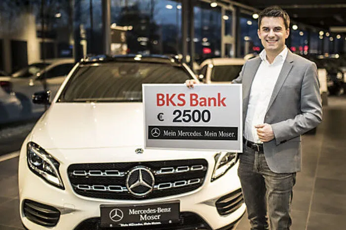 Stefan Moser (Geschäftsführer Moser KFZ Handels GmbH) mit 2500 Euro für "Kärntner in Not"
