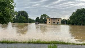 Überschwemmungen im Bezirk Hartberg-Fürstenfeld, aufgenommen am Sonntag, 9. Juni 2024
