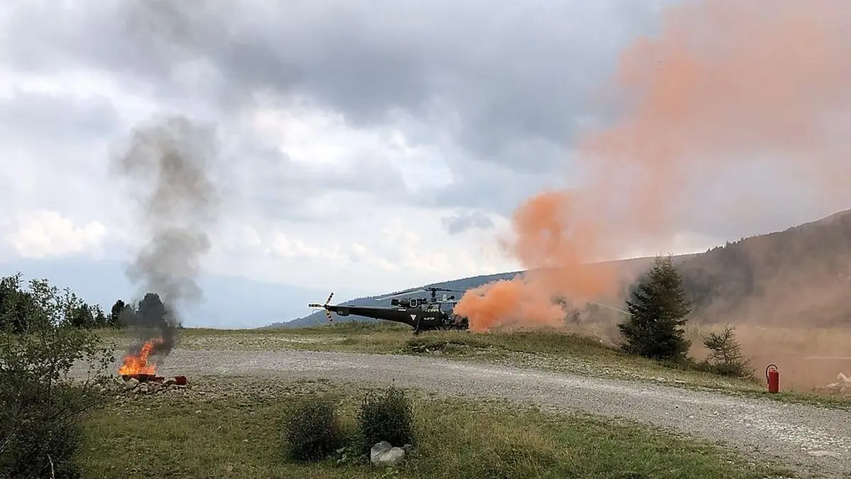 Übungsannahme war ein abgestürzter Hubschrauber