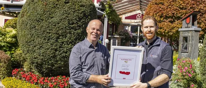 Hanzi und Marko Ogris freuten sich 2021 über ihren Sieg bei der Platzwahl der Kleinen Zeitung