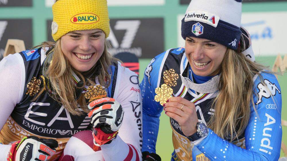 Katharina Liensberger und Marta Bassino holen zeitgleich Gold