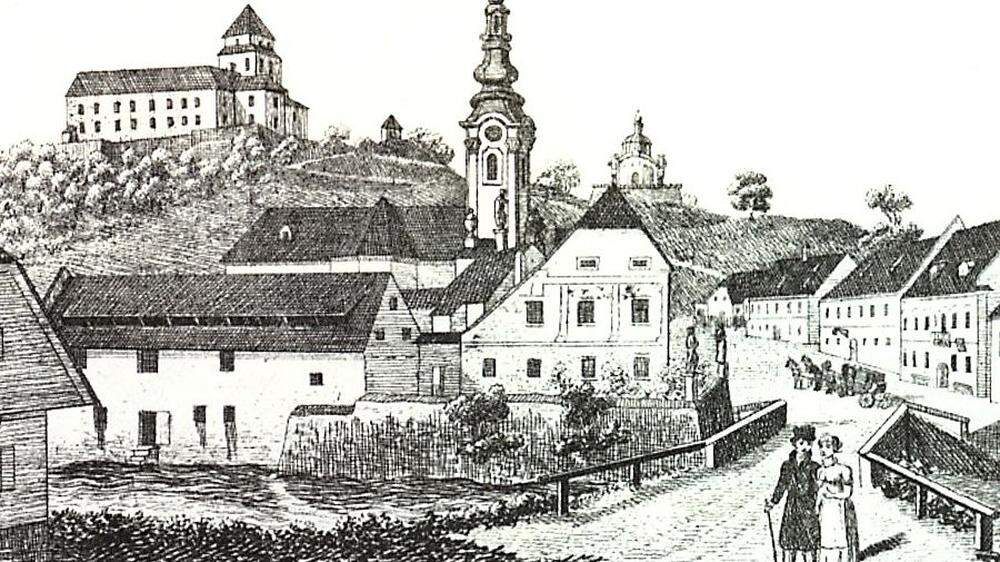 Schloss und Markt Ehrenhausen um 1820