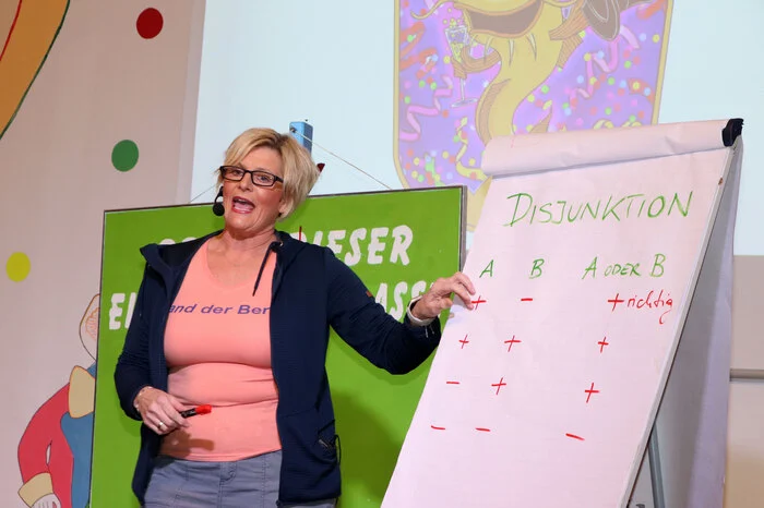 Prof. F(r)ieser

Die kesse Professorin Birgit Frieser widmet sich dieses Jahr der Kommunikationswissenschaft und erläutert, warum die Kommunikation zwischen Mann und Frau oftmals so schwer fällt.

