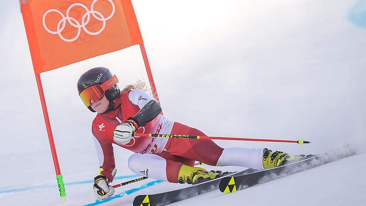 Katharina Truppe wurde als beste ÖSV-Läuferin im Riesentorlauf Vierte