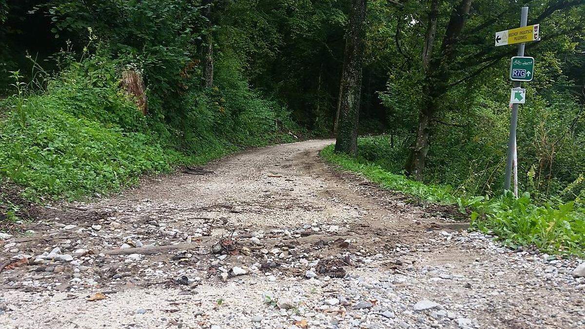 Eine der gefährlichen Teilstücke des Radweges