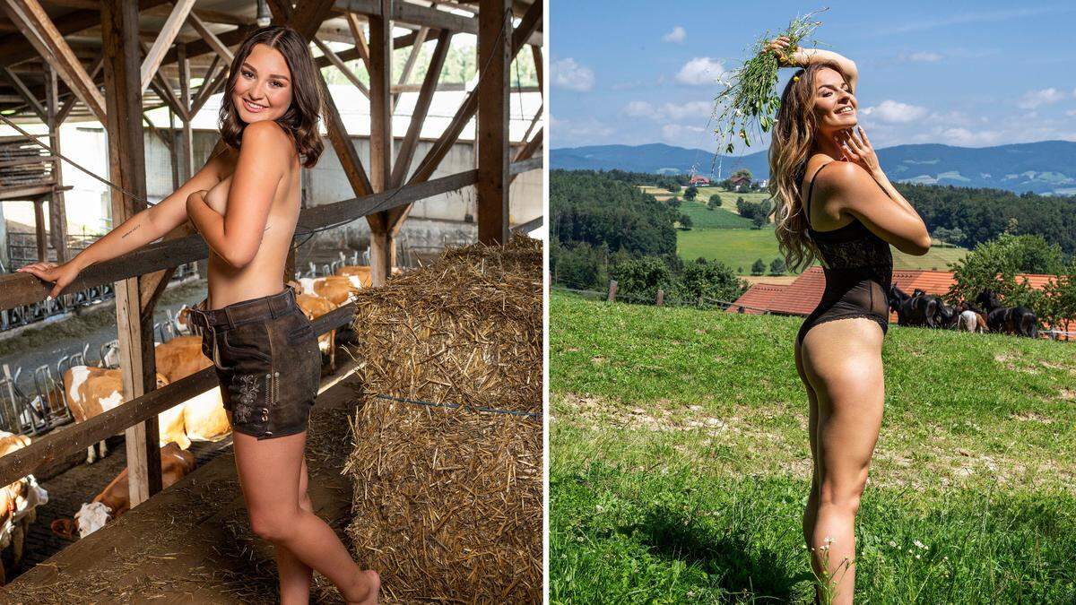 Elena aus Graz und Nicole aus Premstätten sind unter den Models für den Jungbauernkalender 2023
