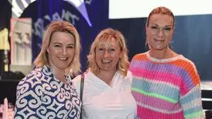 SCHLADMING,AUSTRIA,27.JAN.25 - ALPINE SKIING - FIS World Cup, men, preview, side event, Bruendl Sports Night. Image shows Hilde Gerg, Renate Goetschl and Maria Hoefl Riesch.
Photo: GEPA pictures/ Wolfgang Grebien