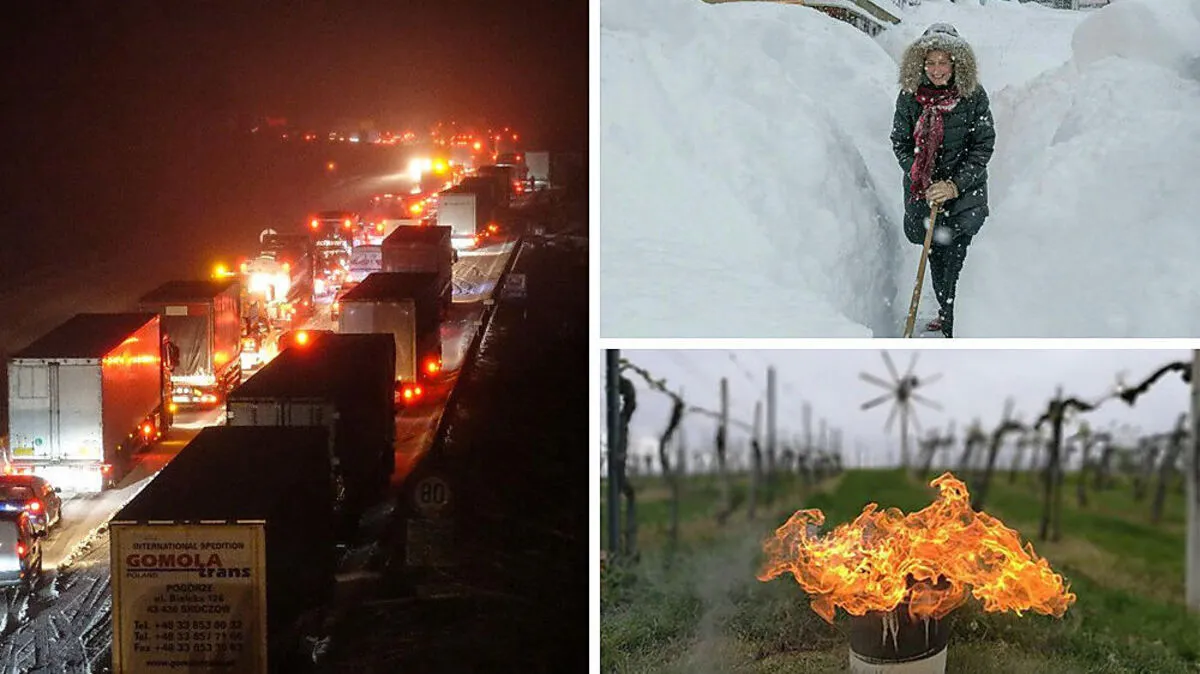 Verkehrschaos am Wechsel, Schneemassen in Mariazell, Frostvorbereitungen